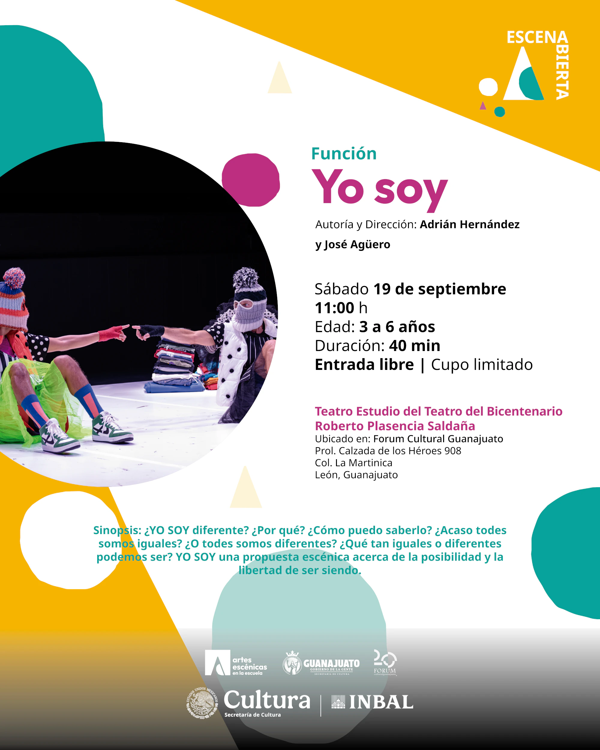 Postal de la puesta en escena Yo soy